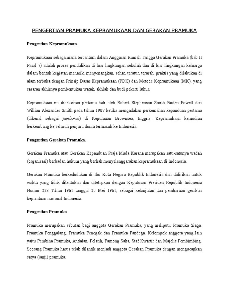 Baik dari sejarah pramuka pada masa penjajahan belanda dan . Pengertian Pramuka Blog Materi Pramuka