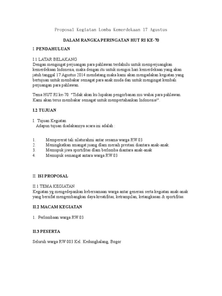 Yuk Cek Kata Pengantar Proposal Kegiatan 17 Agustus [Terbaru] 