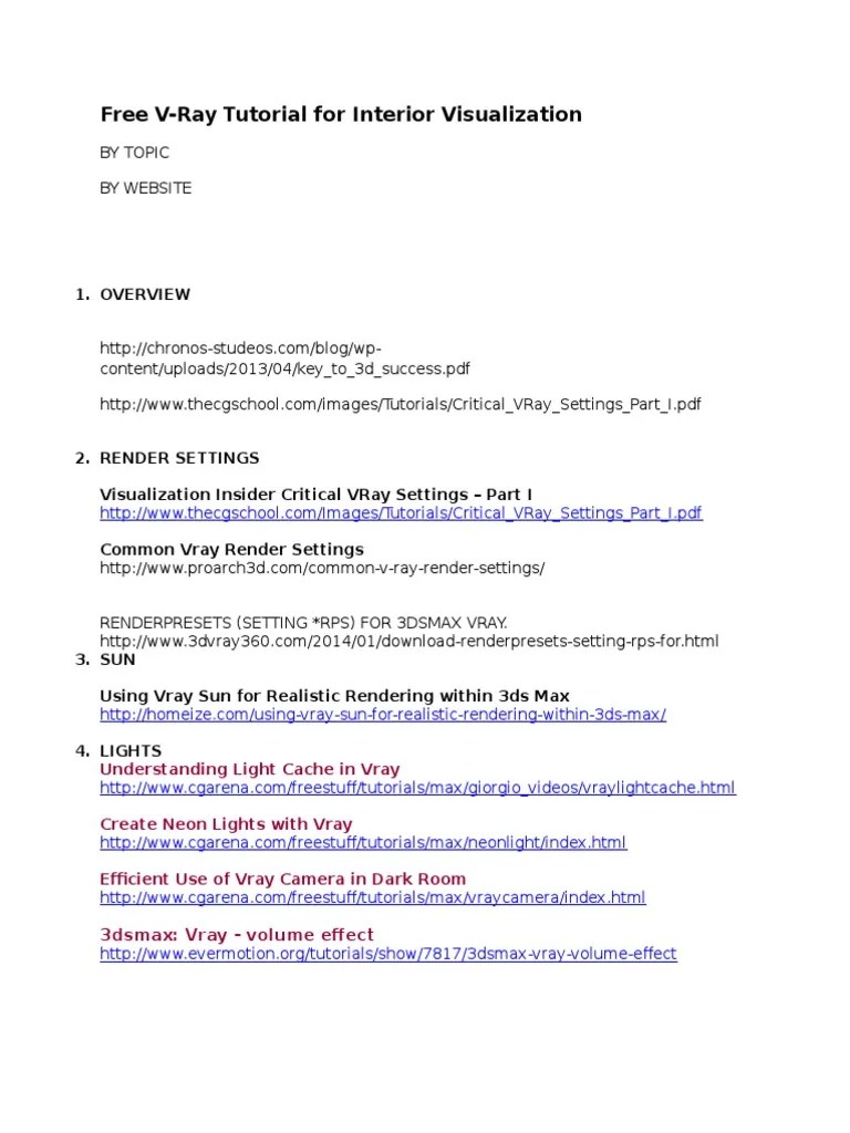 V Ray Tutorials | PDF | Rendering (Computer Graphics) | Art Media