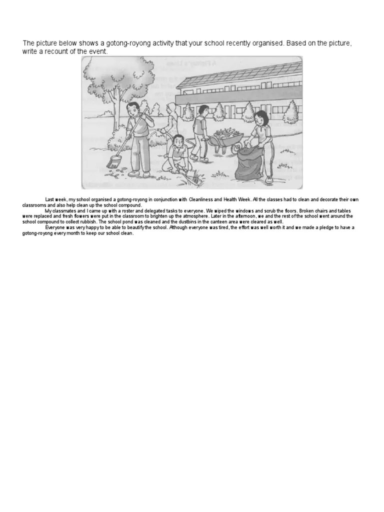 Karangan bahasa inggeris tentang kemalangan jalan raya. Recount Gotong Royong Activity Pdf