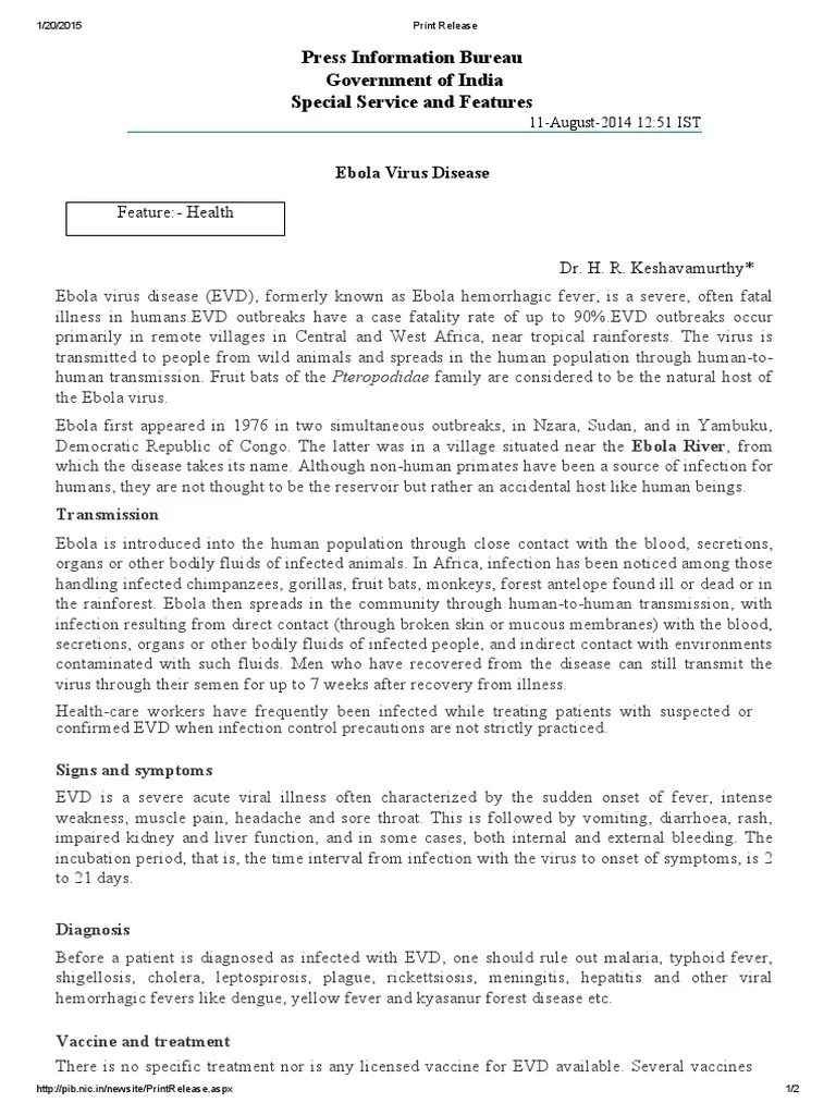 Ebola Virus Disease | PDF | Ebola Virus Disease | Infection