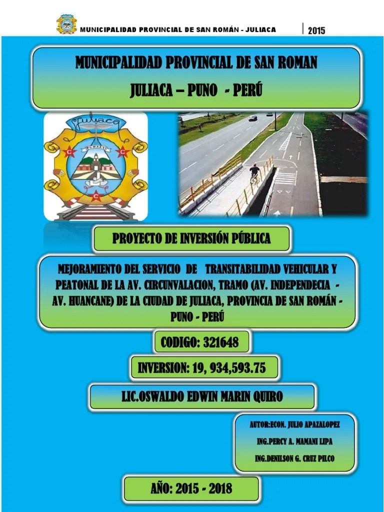 Proyecto De Inversión Publica | PDF | Presupuesto | Planificación