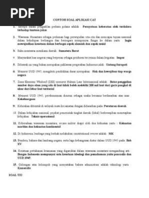 Gratis simulasi soal cat cpns . Contoh Soal Aplikasi Cat Pdf