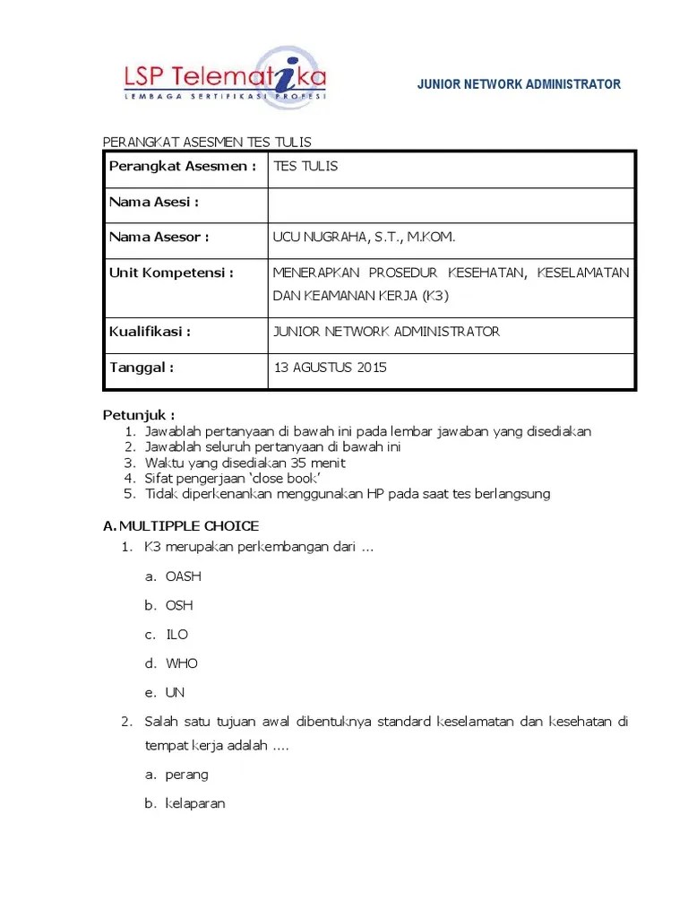 Soal Junior Network Administrator | PDF