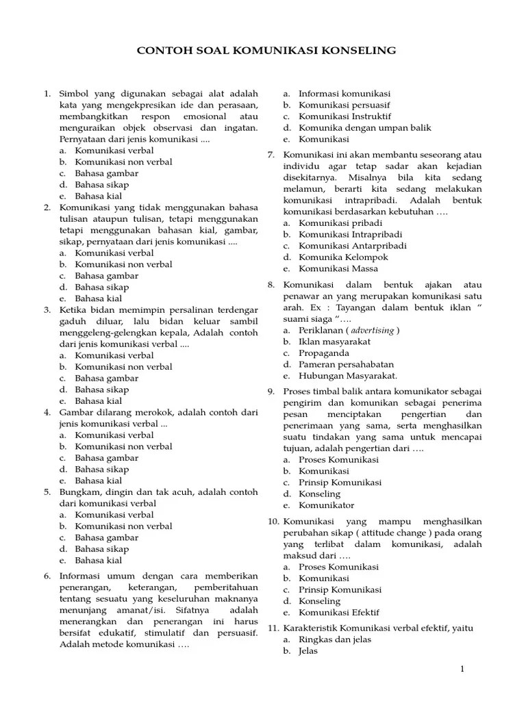 Komunikasi efektif soal dan jawaban wednesday march 28 2018 pedagogik ppg edit. Contoh Soal Kasus Komunikasi Efektif
