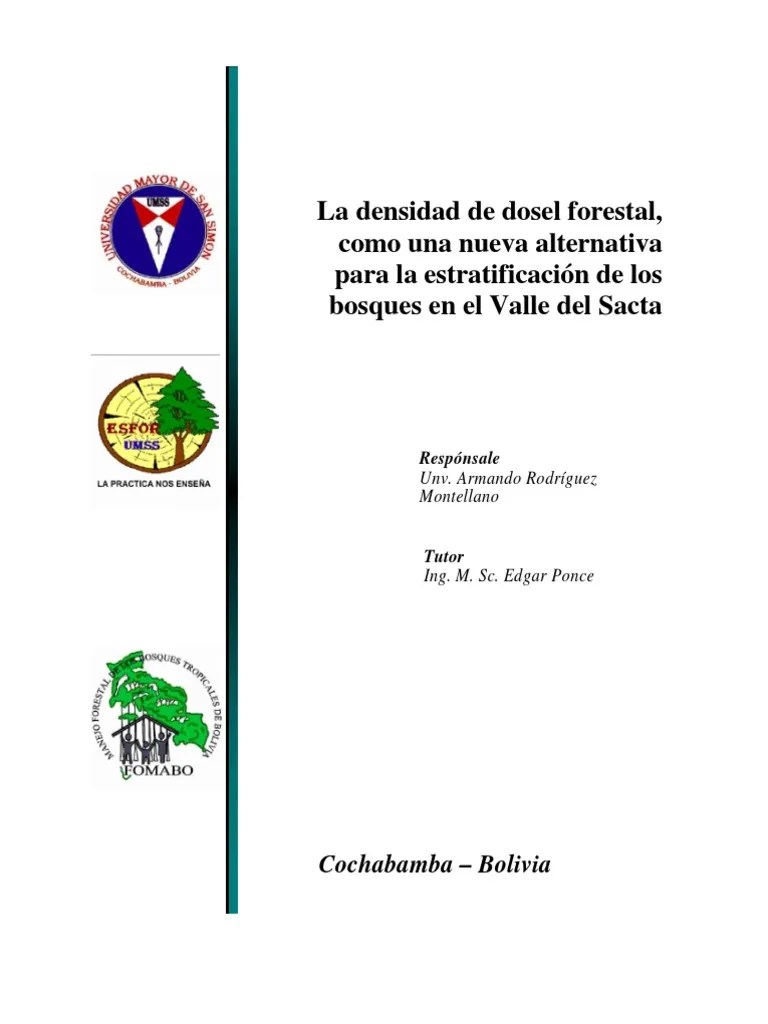 Tesis Densidad De Dosel Forestal, Como Alternativa De La Clasificación De Los Bosques | PDF ...