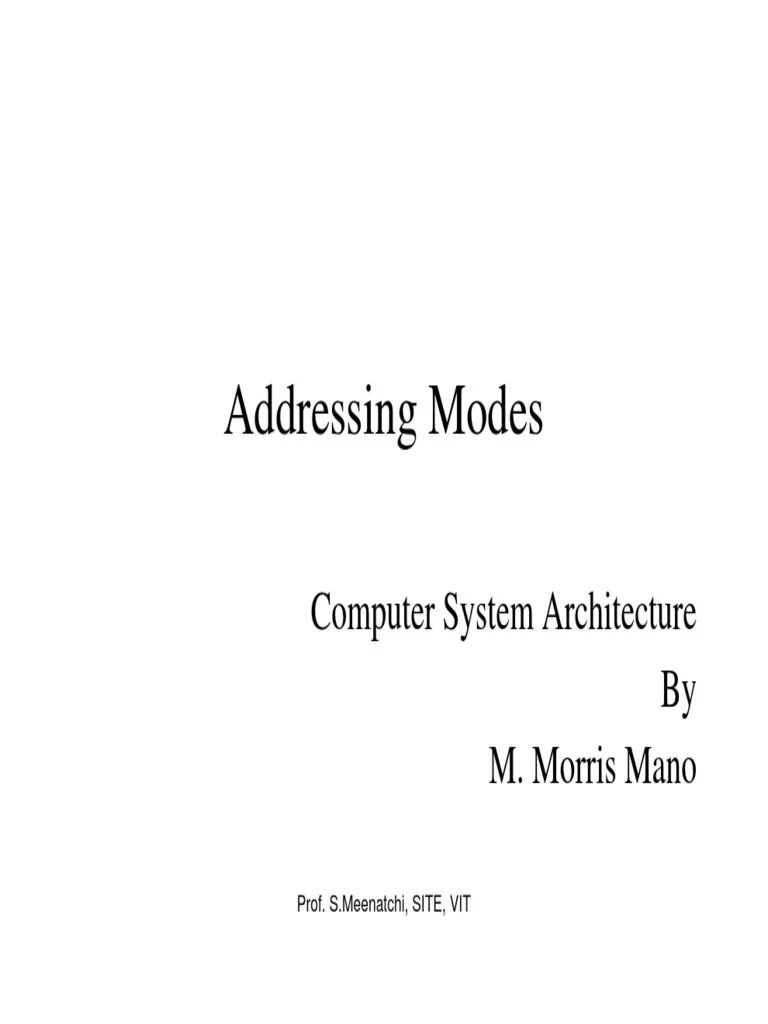 Addressing Modes Of Computer Architecture | Instruction Set | Office ...