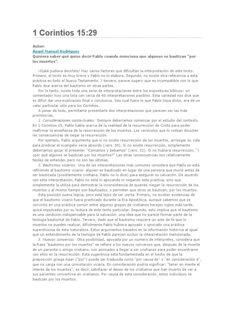 1 Corintios 15 | PDF | La Resurrección De Jesús | Pablo El Apóstol