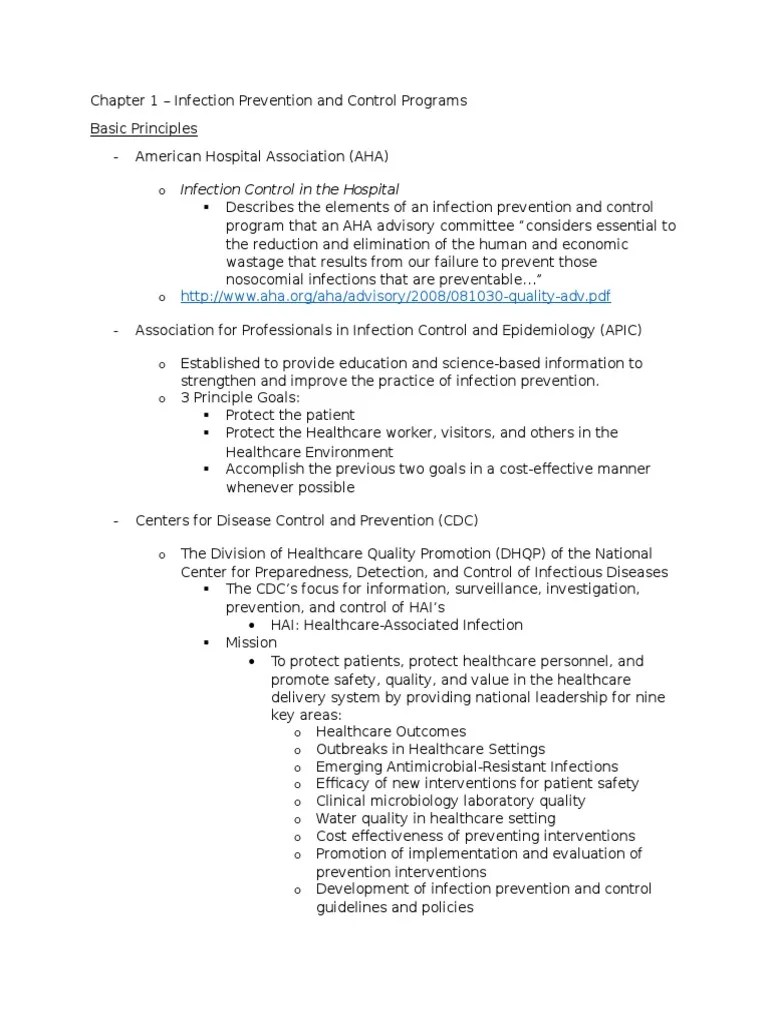 Infection Prevention And Control Programs | PDF | Infection Control ...