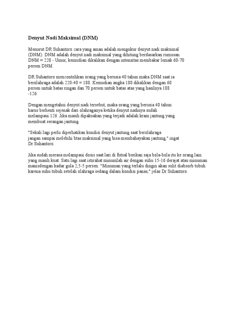 Denyut Nadi Maksimal | PDF