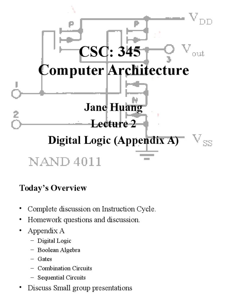Digital Logic - Computer Architecture | PDF | Boolean Algebra ...
