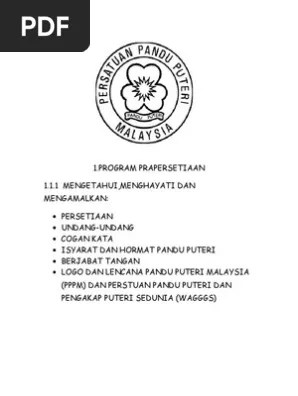 Pandu puteri juga melatih pelajar mengisi masa lapang dengan aktiviti yang berfaedah di samping meningkatkan kesejahteraan diri. Kandungan Fail Pandu Puteri Pdf