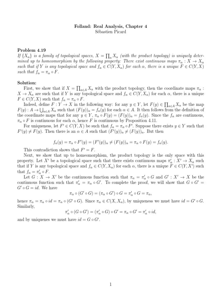 Folland 4 | Download Free PDF | Continuous Function | Mathematical ...