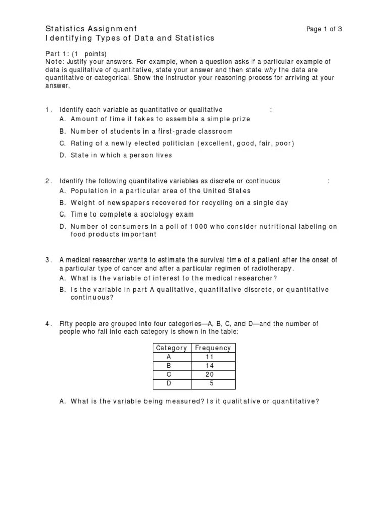 AP Statistics Problems #03 | PDF | Quantitative Research | Categorical ...