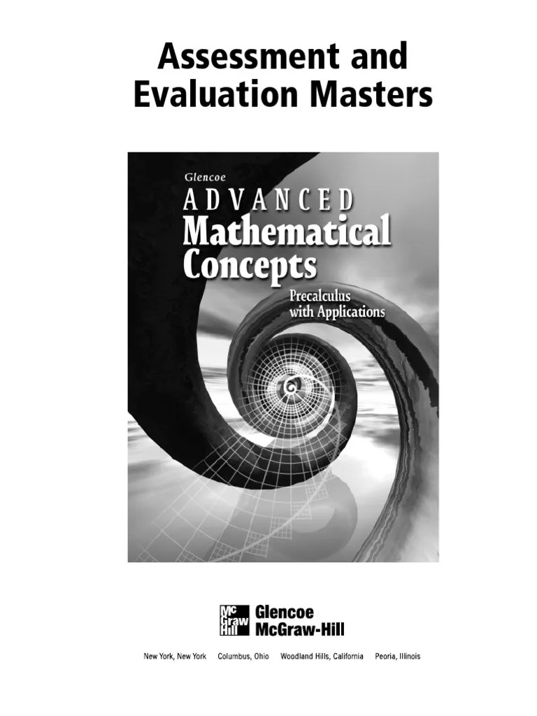 Sign, fax and printable from pc, ipad, tablet or mobile with pdffiller ✓ instantly. Advanced Math Cocepts Evaluation Pdf Fraction Mathematics Function Mathematics