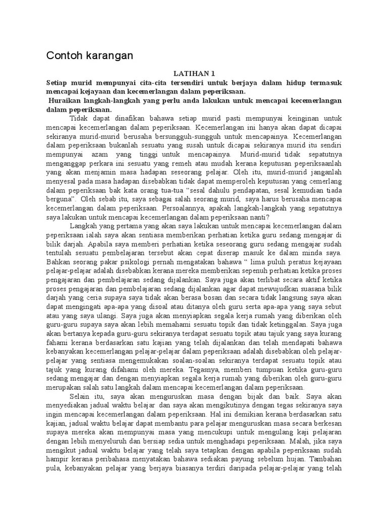 Apakah persediaan sebelum menceburi bidang kerjaya? Contoh Karangan Spm Pdf