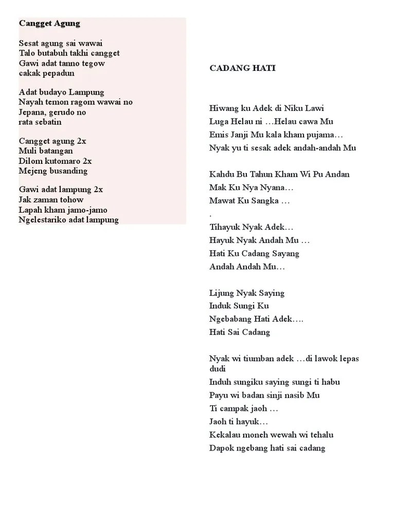 Lirik Cangget Agung | PDF