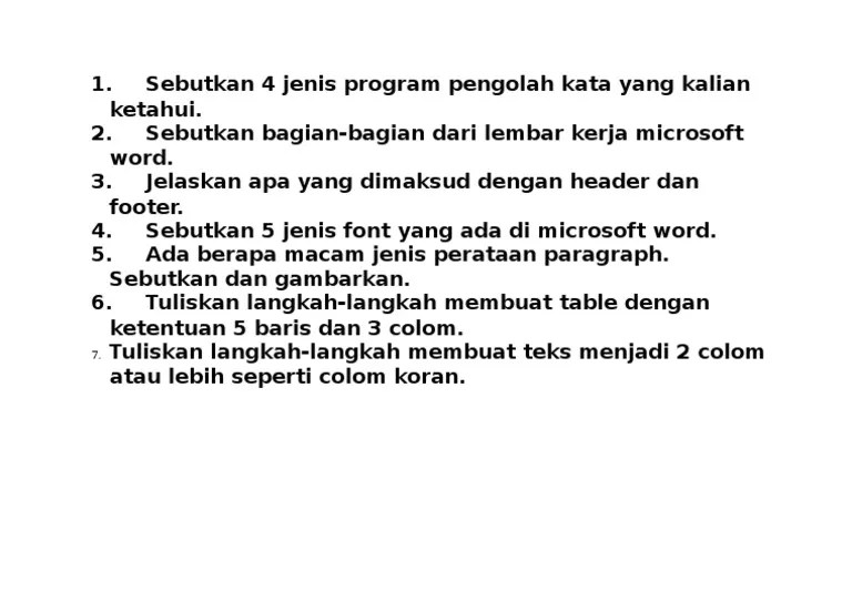 Sebutkan 4 Jenis Program Pengolah Kata Yang Kalian Ketahui | PDF