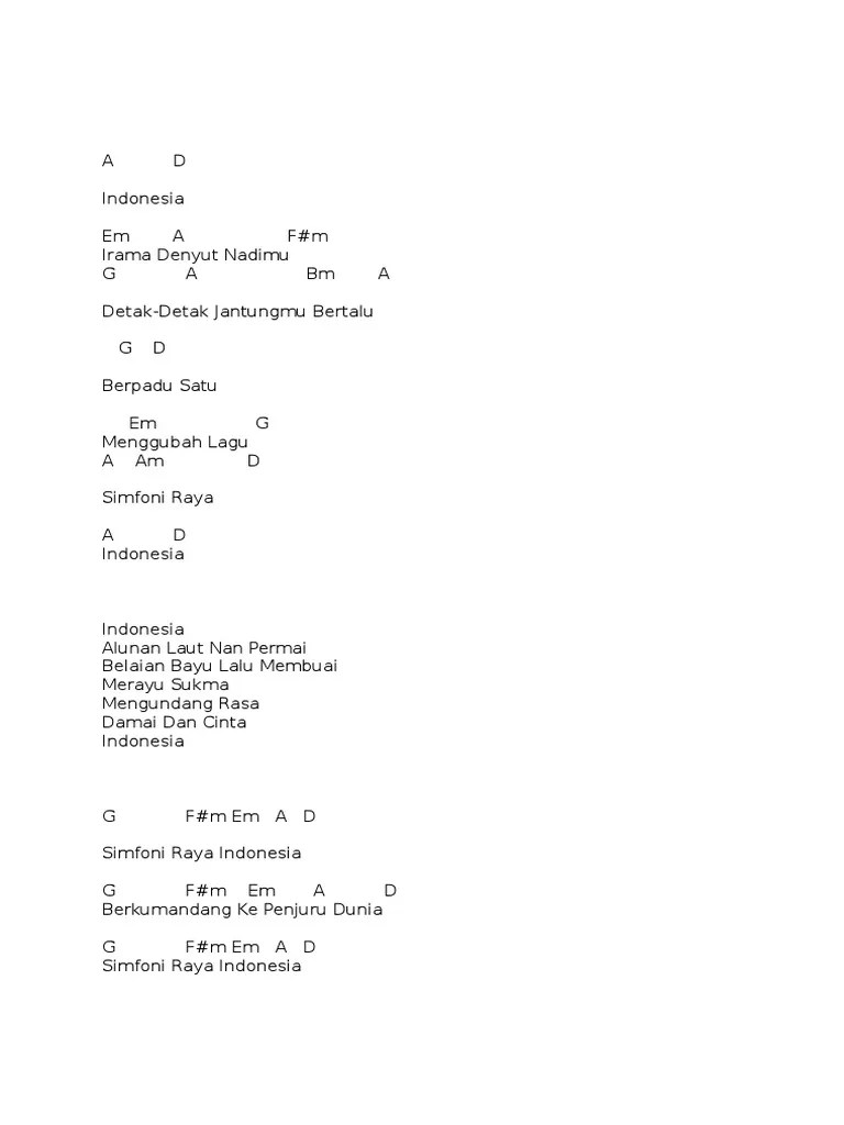 Indonesia Raya Guitar Chords