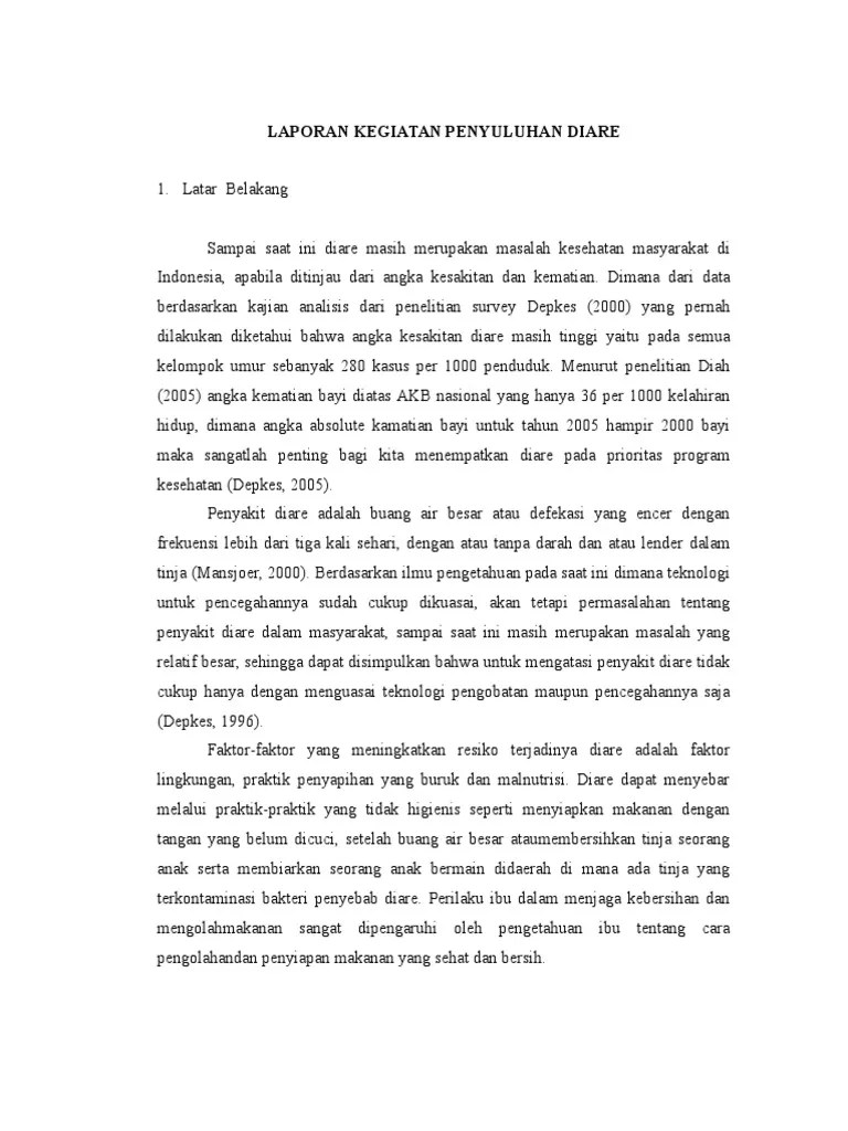 Laporan Penyuluhan Diare | PDF