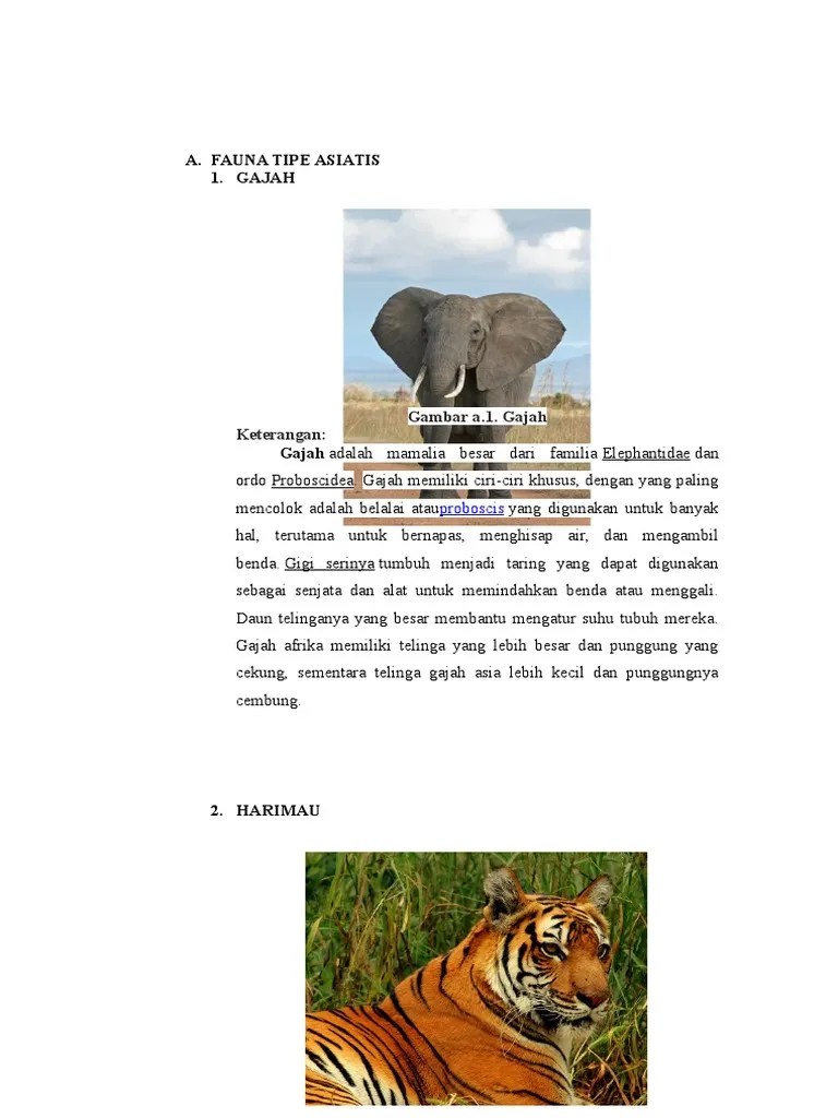 Fauna Tipe Asiatis, Australis, Peralihan | PDF