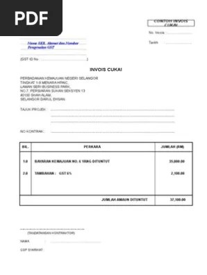 Invois contoh invoice tuntutan bayaran projek. Contoh Bayaran Kemajuan Tax Invoice 300515 Pdf