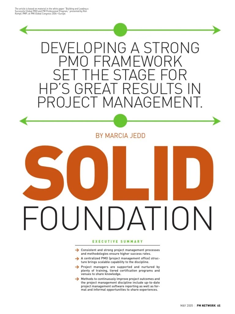 PMO | PDF | Hewlett Packard | Project Management
