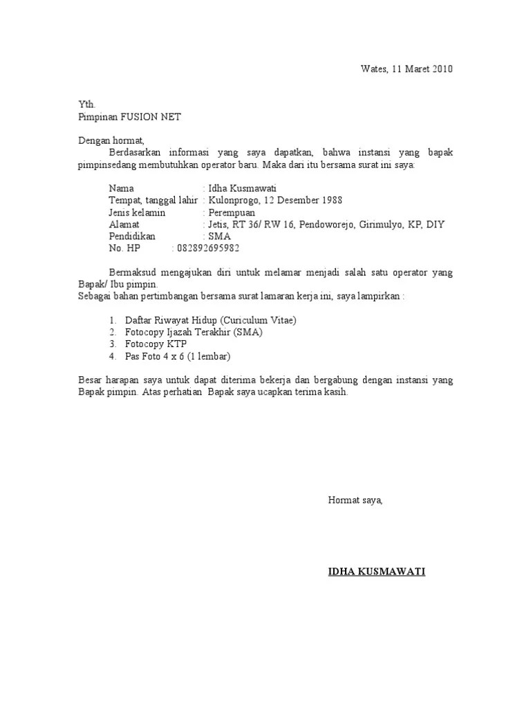 Contoh Surat Lamaran Yang Dipisahkan Dari Riwayat Hidup Cute766 Proses seleksi yang dilaksanakan hanyalah berdasarkan pada surat lamaran surat keterangan atau rekomendasi dari pihak yang dapat dipercaya.