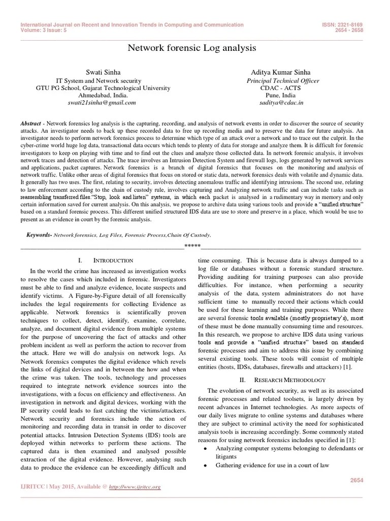 Network Forensic Log Analysis | PDF | Digital Forensics | Computer Network