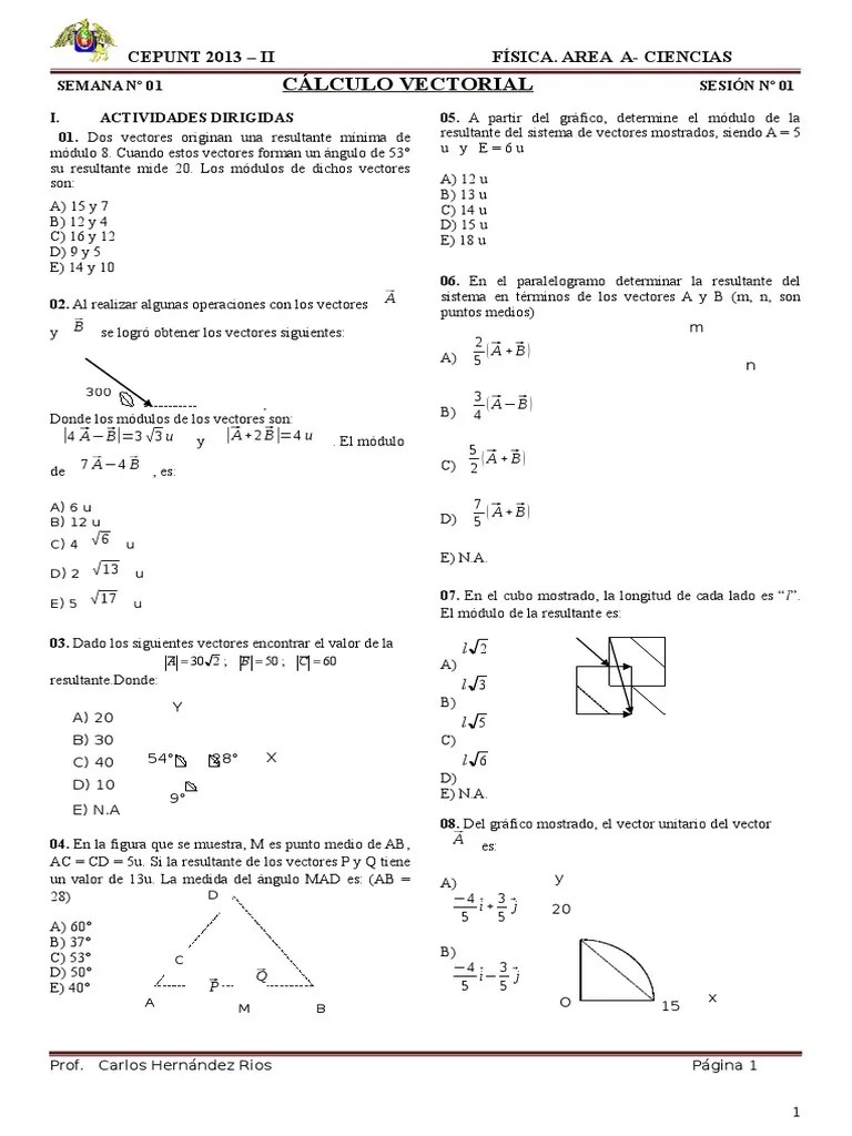 Sesion 01 Cálculo Vectorial | PDF | Cálculo Multivariable | Vector Euclidiano