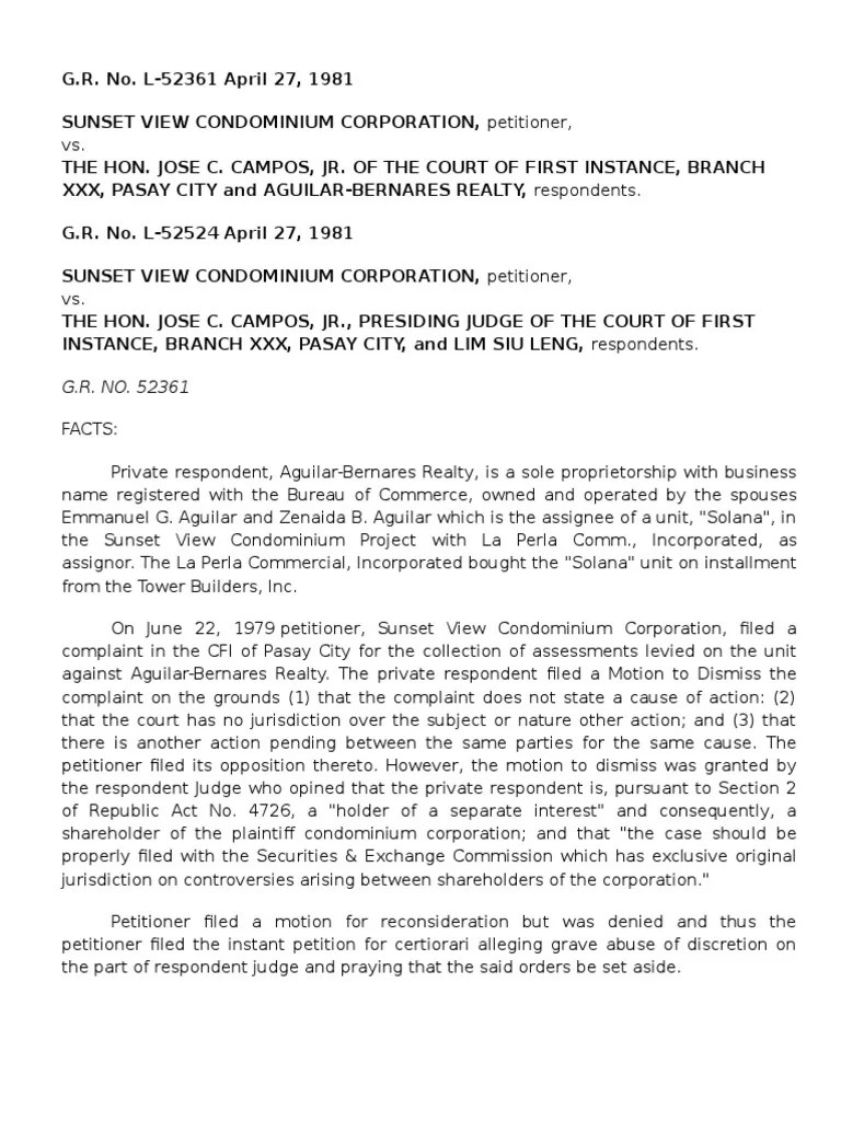 Condominium Law | PDF | Corporations | Condominium