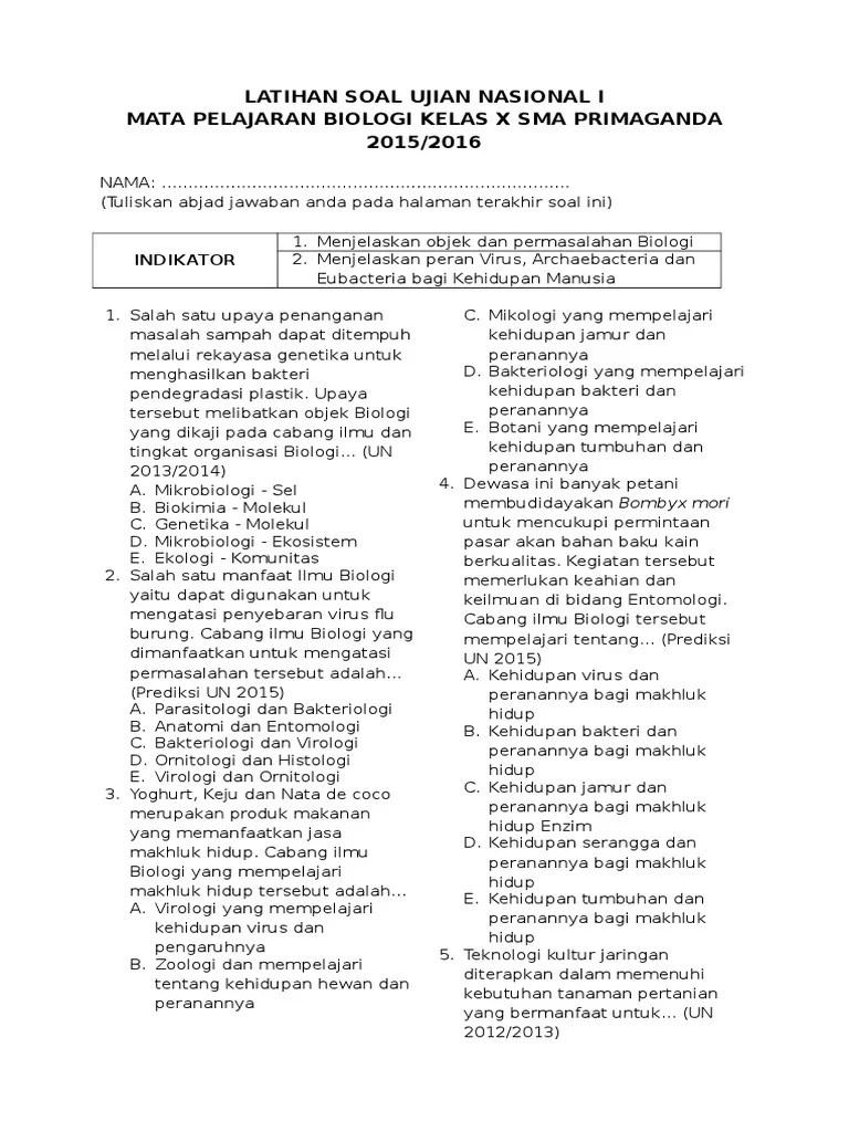 Siswa lain gak bisa menyentuh orang . Soal Soal Biologi Tentang Virus Dan Jawabannya Beinyu Com