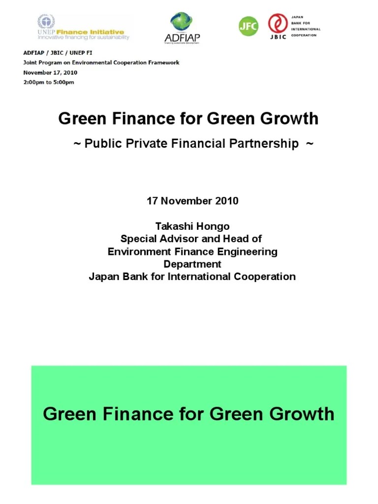 Green Finance For Green Growth | Download Free PDF | Low Carbon Economy | Climate Change Mitigation