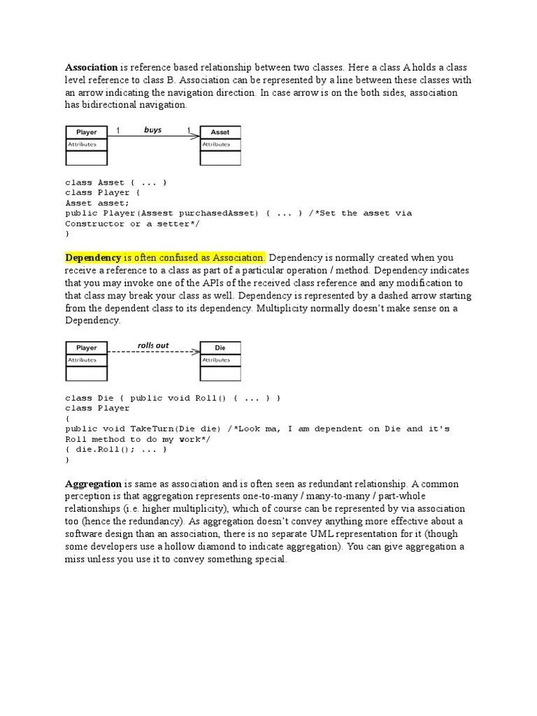 UML Relationships Explained | PDF | Class (Computer Programming ...