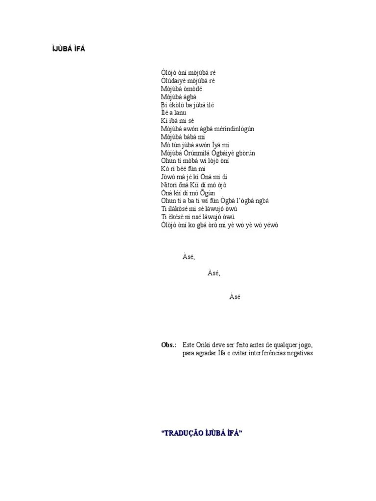 Oriki Ifa | PDF | Mitologia | Santeria