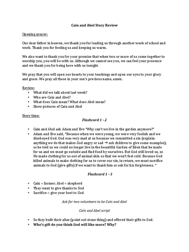 Cain And Abel Story Review | PDF | Cain And Abel | Christianity
