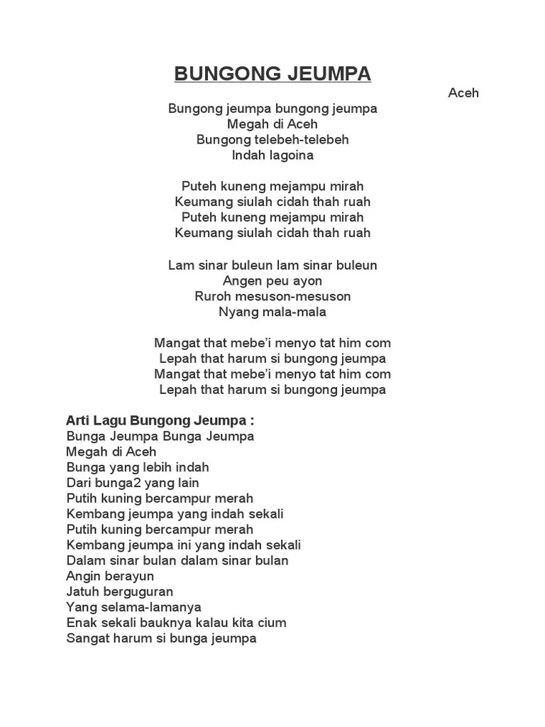 10 Lagu Daerah Beserta Artinya | PDF