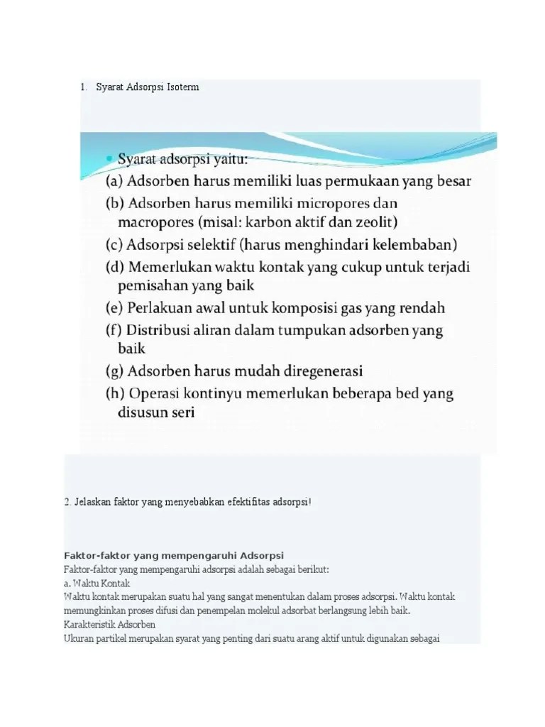Syarat Adsorpsi Isoterm | PDF