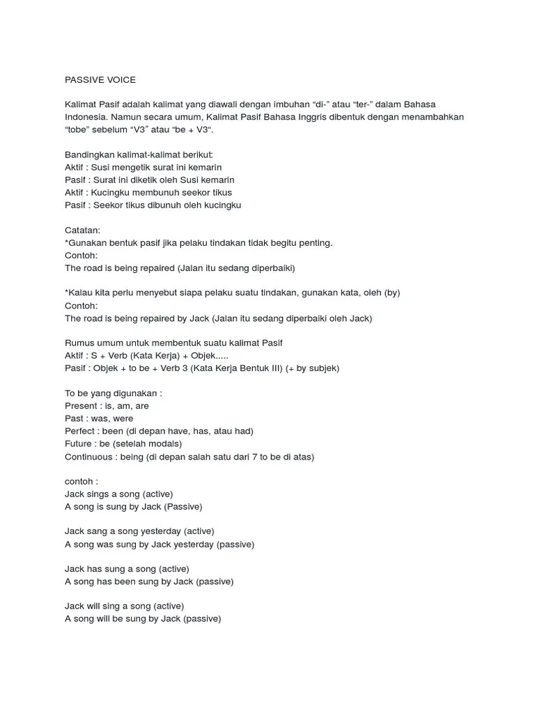 Bing Passive | PDF | Grammatical Tense | Perfect (Grammar)