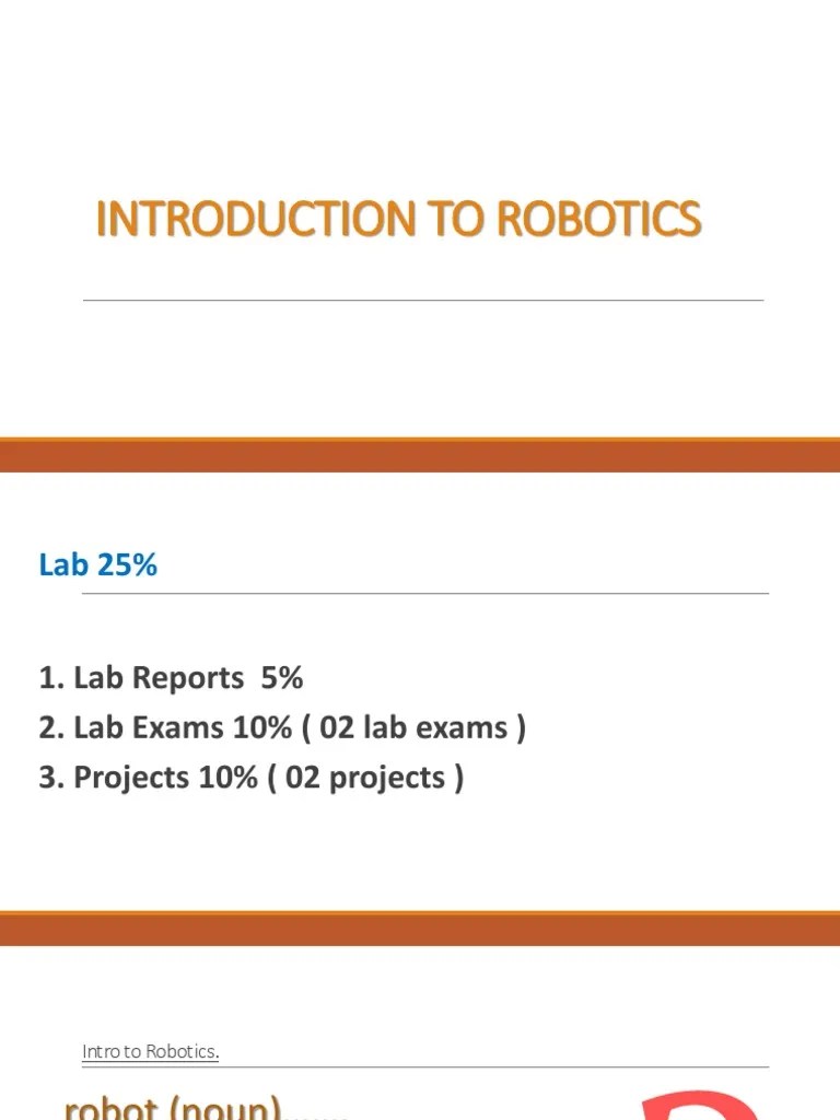 1-Lab 01-Intro To Robotics | PDF | Robotics | Robot