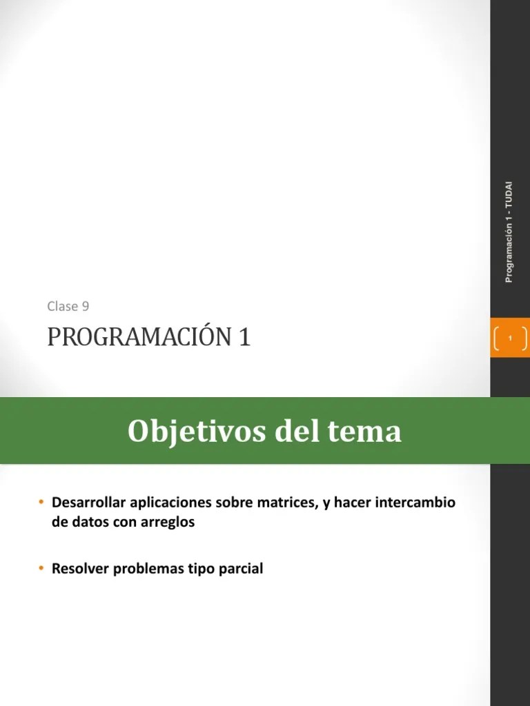 Clase 9 - Matrices Programacion Java | PDF | Matriz (Matemáticas ...