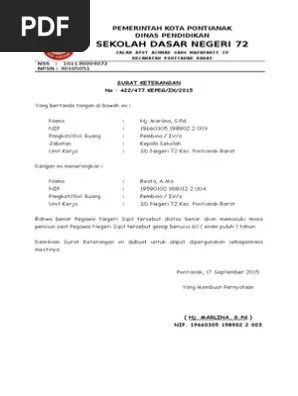 Nah itulah contoh surat pengantar yang dapat anda gunakan sebagai referensi. Surat Keterangan Pensiun Usia 60