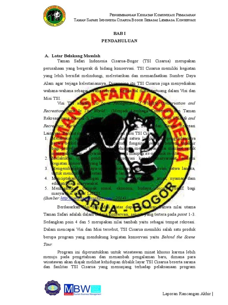 Marketing Communication Taman Safari Indonesia 2014 | PDF