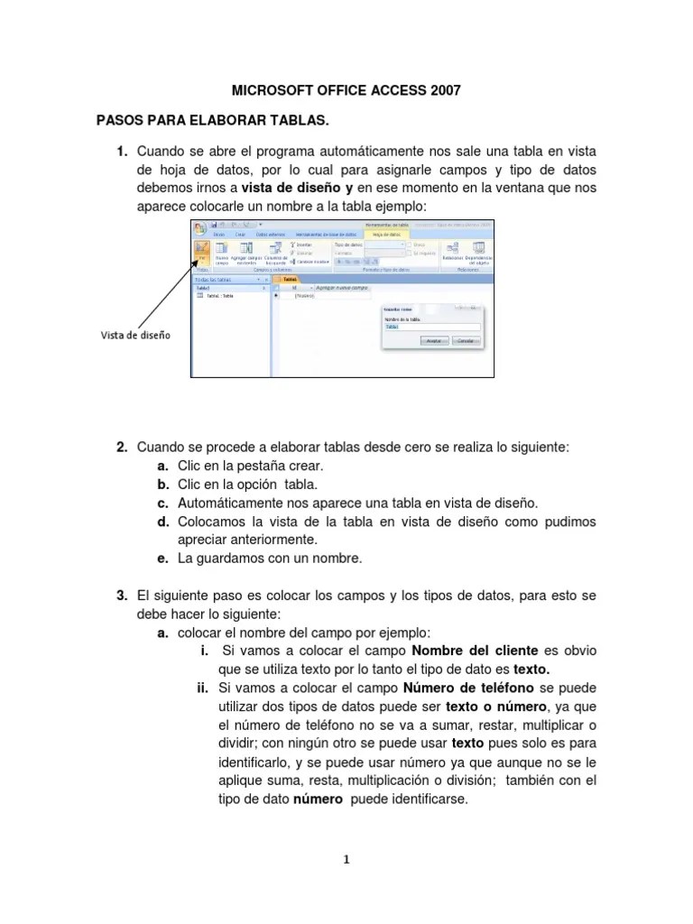 Instructivo Access | PDF | Point And Click | Tabla (base De Datos)
