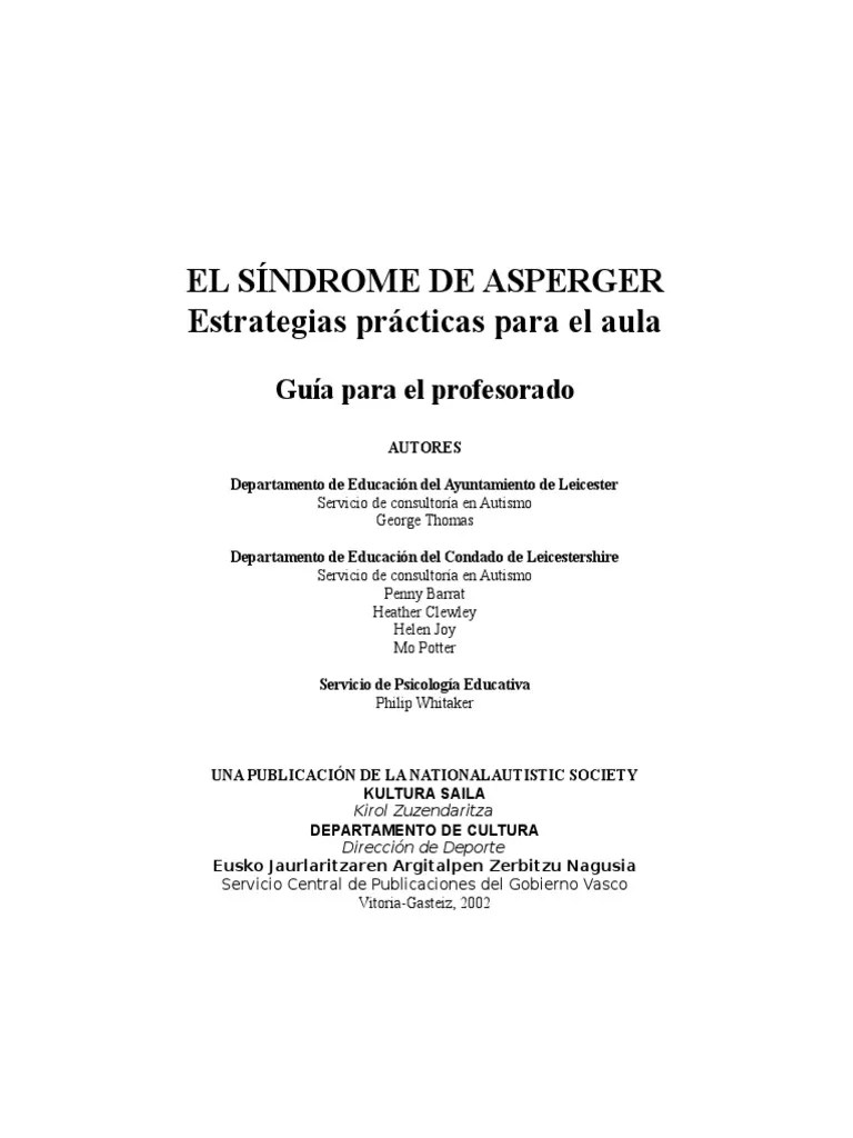 EL SÍNDROME De ASPERGER. Estrategias Practicas Para El Aula | PDF ...
