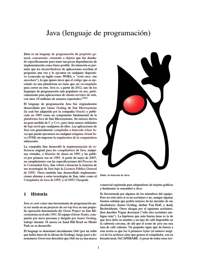 Java (Lenguaje De Programación) | PDF | Máquina Virtual De Java | Java ...