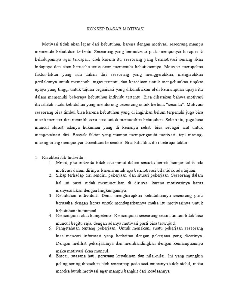 Konsep Dasar Motivasi | PDF