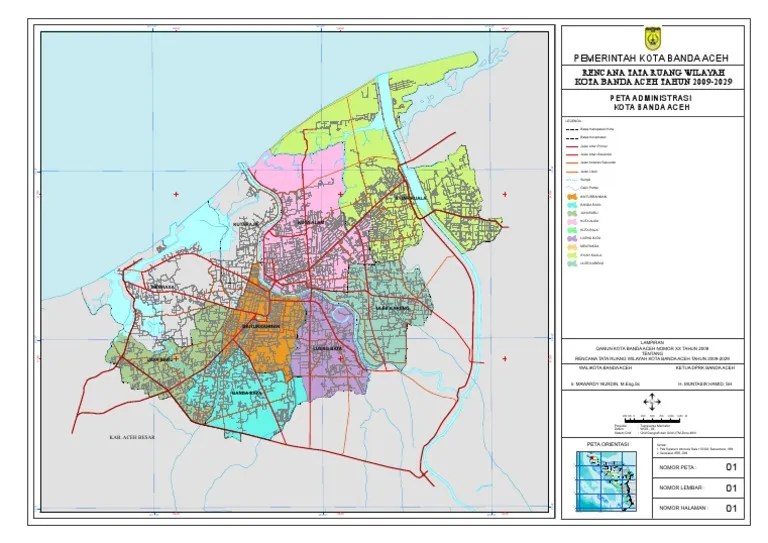 Peta Administrasi Kota Banda Aceh (RTRW 2009-2029) | PDF