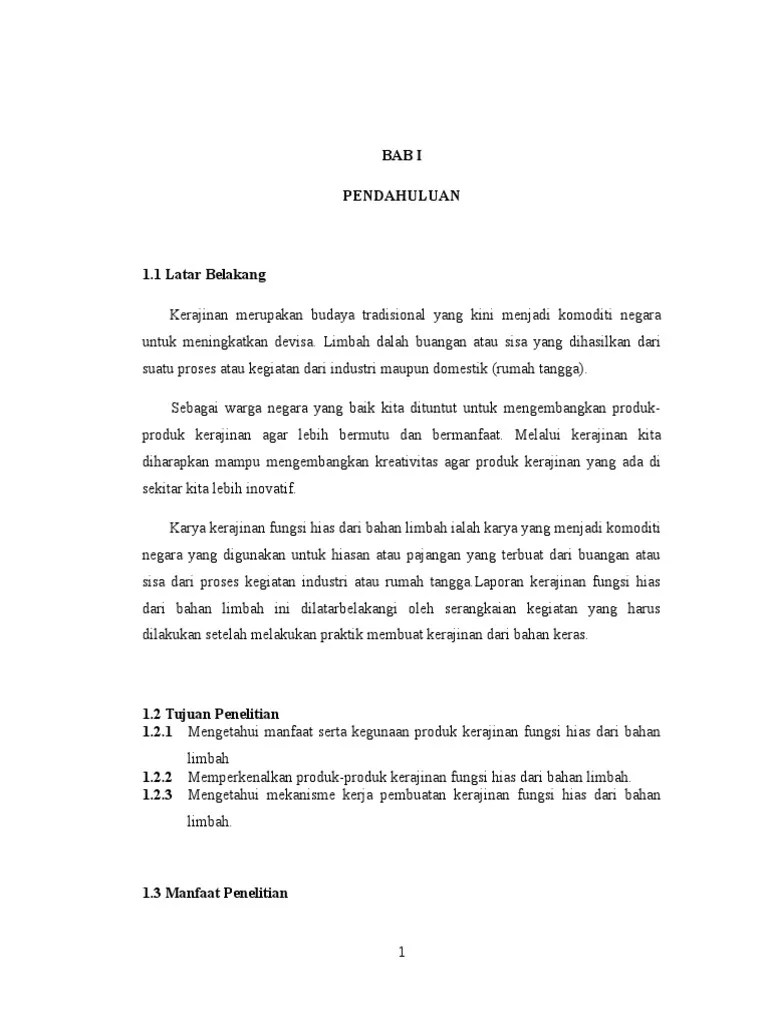 View laporan prakarya (2).docx from religion misc at state university of semarang. Laporan Kerajinan Bahan Limbah Pdf