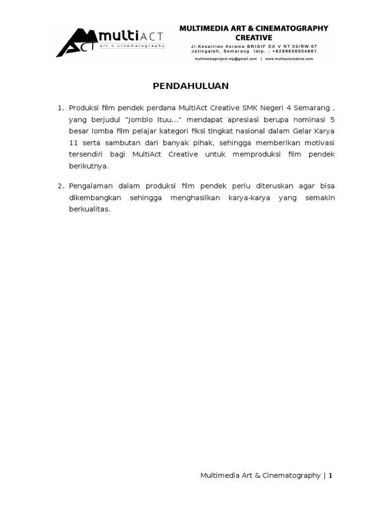 Contoh Proposal Film Dokumenter Penggambar 